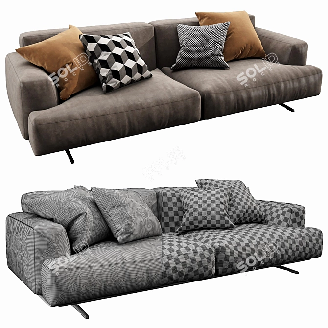 Modern Albachiara Sofa: Sleek Design, Premium Quality 3D model image 3