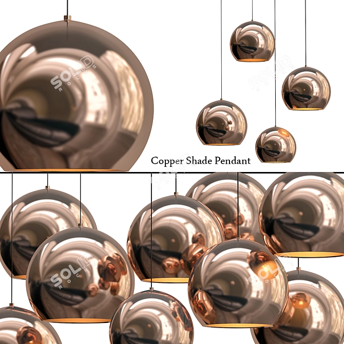 Tom Dixon Copper Shade Chandelier 3D model image 1