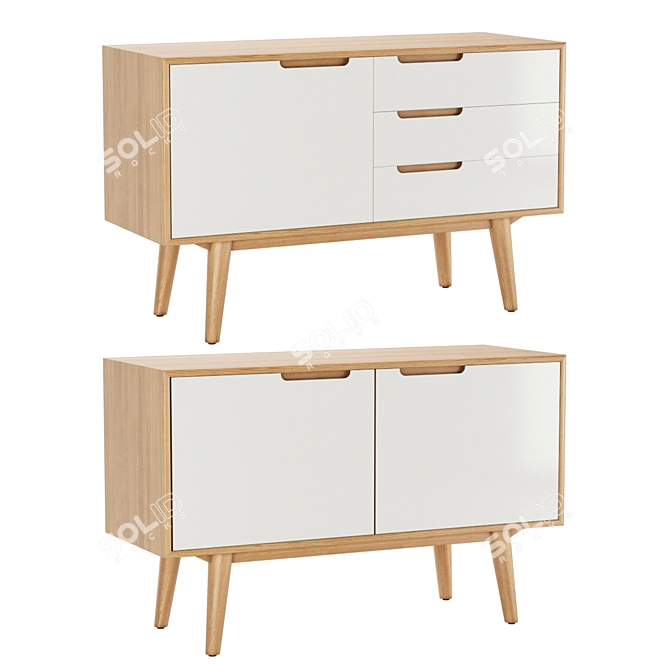 PBJ Curve Sideboard 2 - Stylish and Functional 3D model image 1