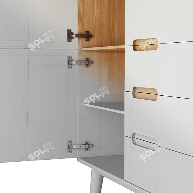 Sleek Curve Highboard: Functional Design for Stylish Storage 3D model image 3