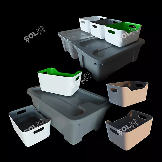 Organize with IKEA: Practical Plastic Storage Box 3D model image 1