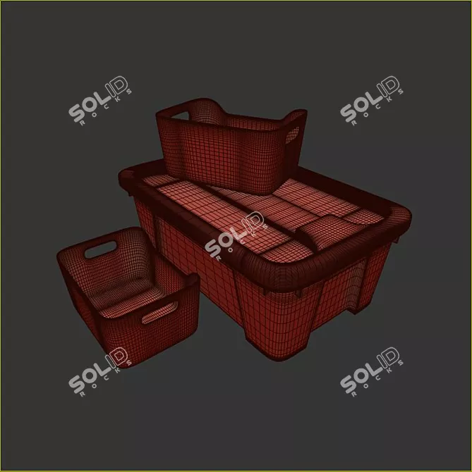 Organize with IKEA: Practical Plastic Storage Box 3D model image 3