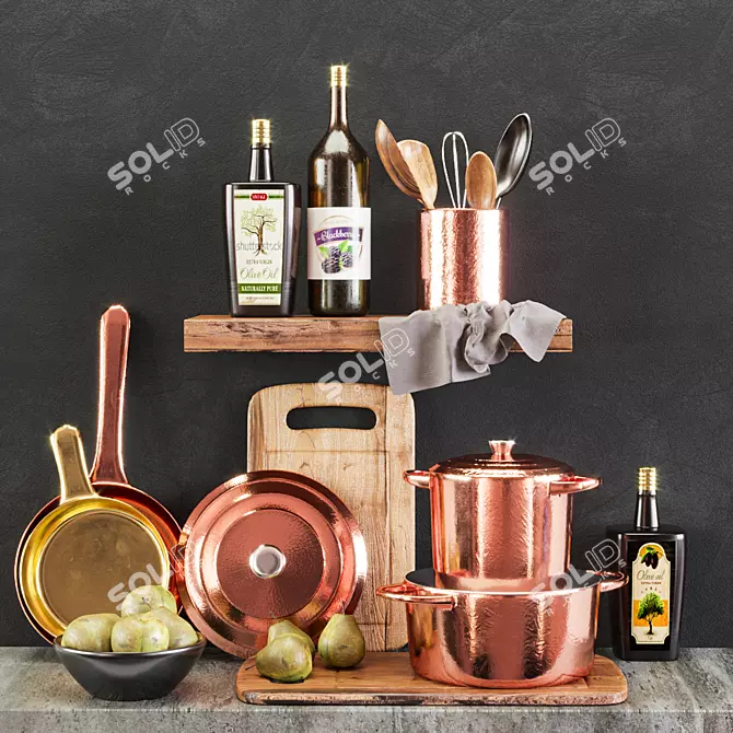 Charming Kitchen Decor Set 3D model image 1