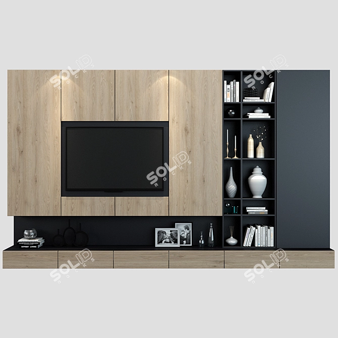 Versatile TV Shelf: Organize and Display 3D model image 1