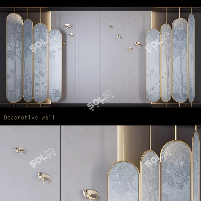 Elegant Shirma Wall Decor 3D model image 1