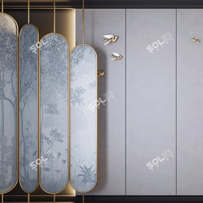 Elegant Shirma Wall Decor 3D model image 2