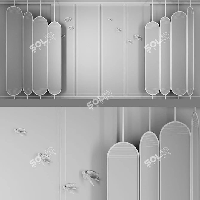 Elegant Shirma Wall Decor 3D model image 3