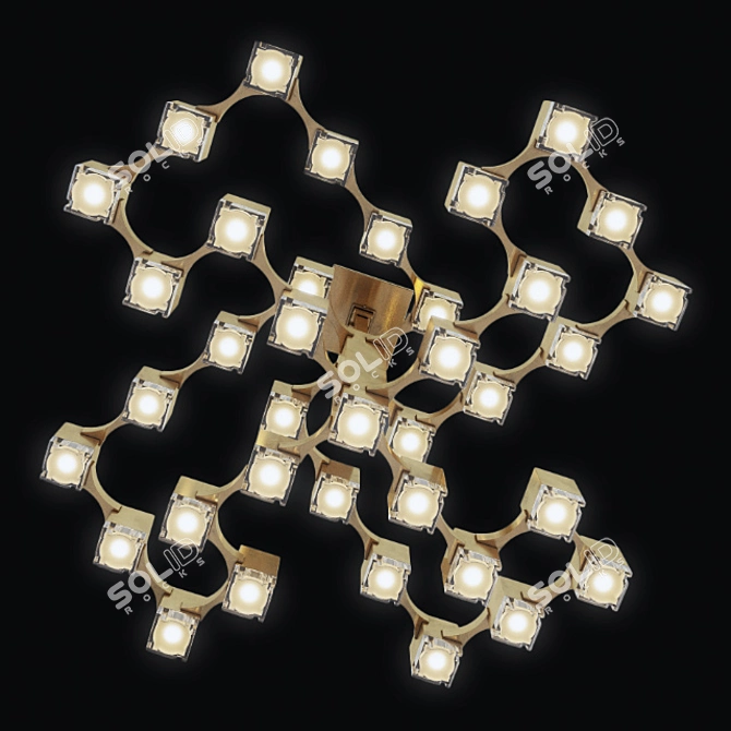 Luxury Cubic Chandelier by Sciolari 3D model image 2