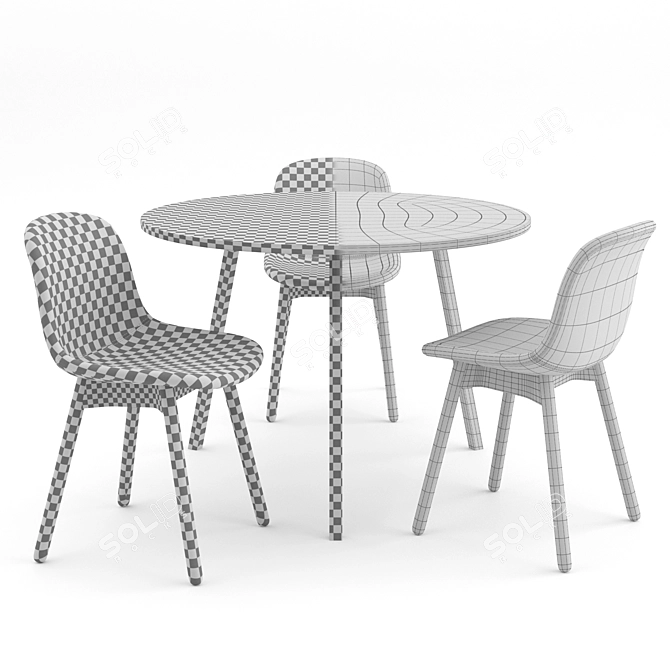 Sleek and Modern: Neu 13 Chair + Loop Stand Round by HAY 3D model image 3