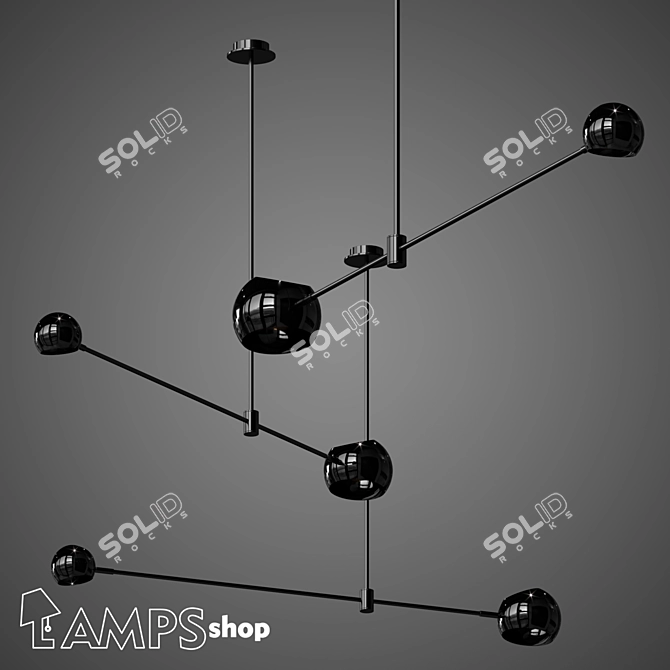 Elegant Acaba Chandelier Illuminate Your Space 3D model image 1