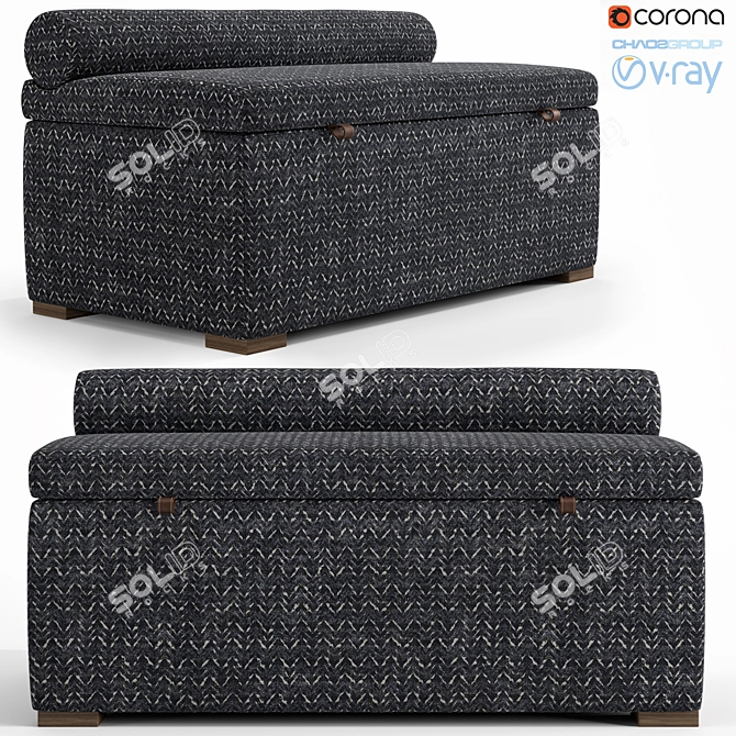 Elegant Ottoman with Custom Design 3D model image 1