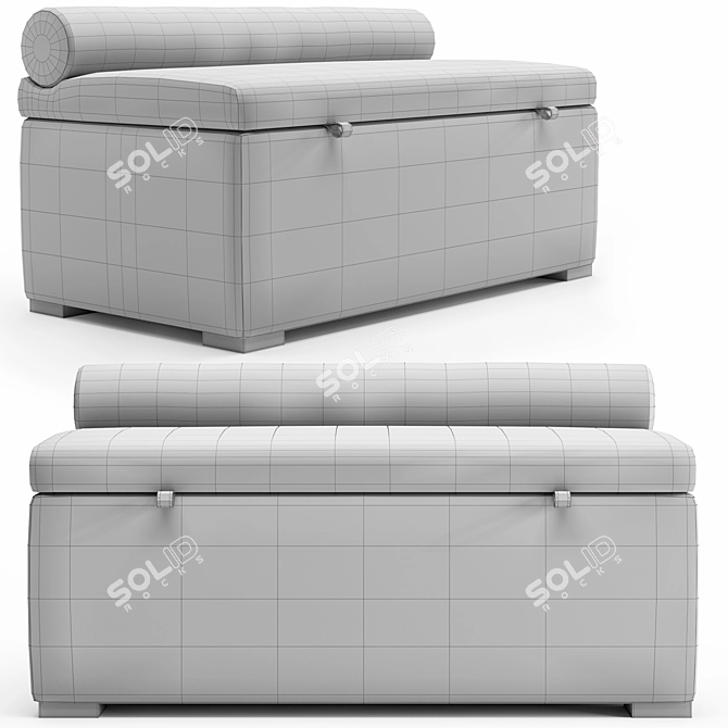 Elegant Ottoman with Custom Design 3D model image 3