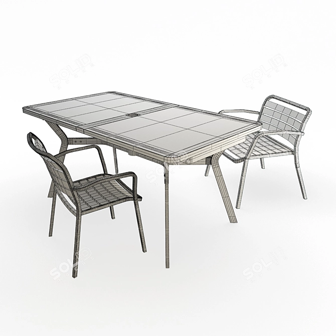 Oceanic Metallic Furniture Set 3D model image 2