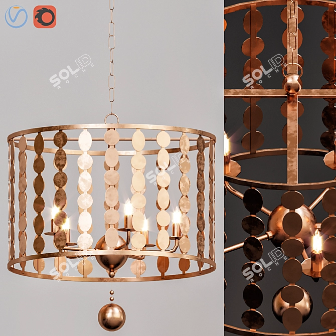 Elegant Layla Light Chandelier 3D model image 1