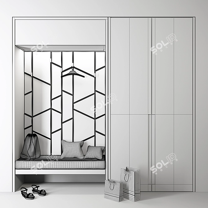Modern Entrance Furniture Set 3D model image 2