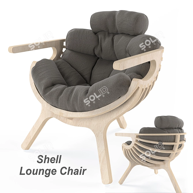 Modern Shell Lounge Chair 3D model image 3