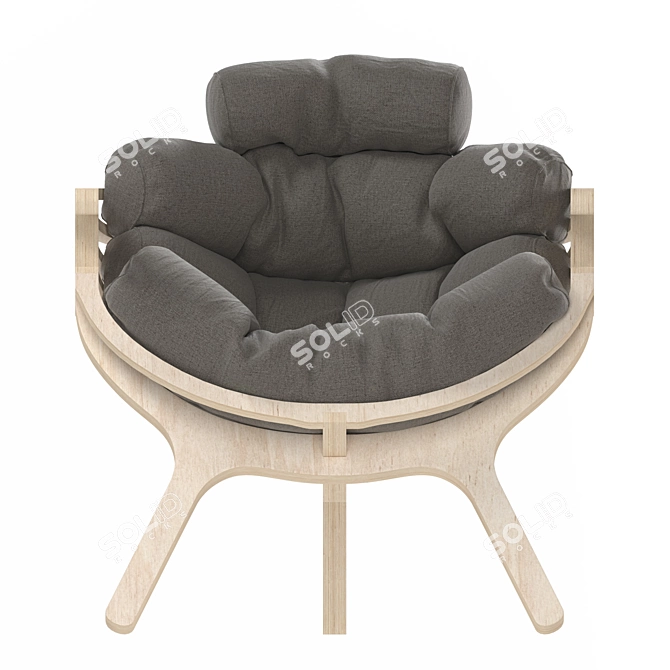 Modern Shell Lounge Chair 3D model image 1
