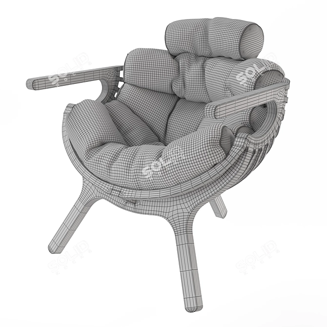 Modern Shell Lounge Chair 3D model image 2