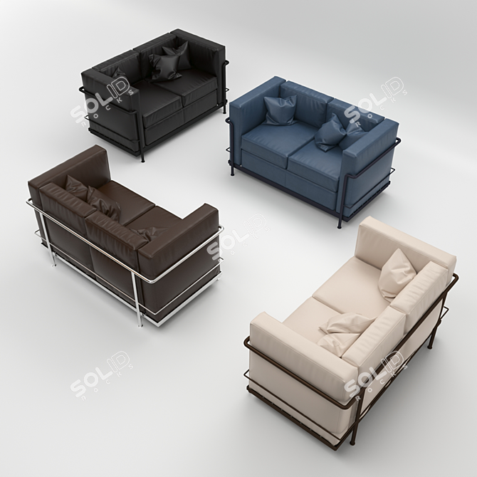 Ultimate LC2 Divano Sofa 3D model image 2