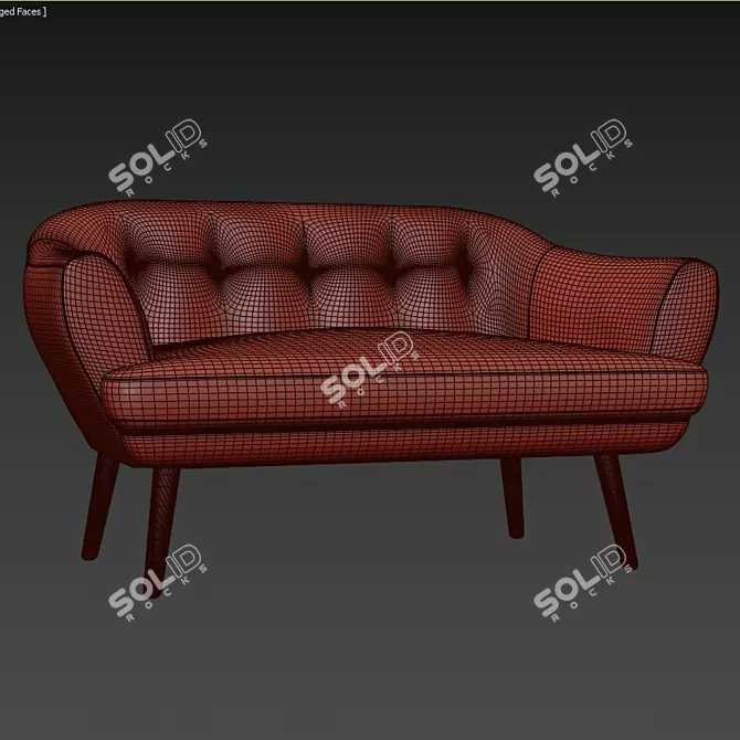 Comfy Keaton Loveseat: Find Cozy Comfort 3D model image 3