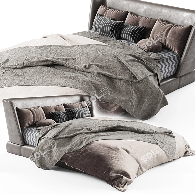 Luxury Minimalist Minotti Creed Bed 3D model image 1