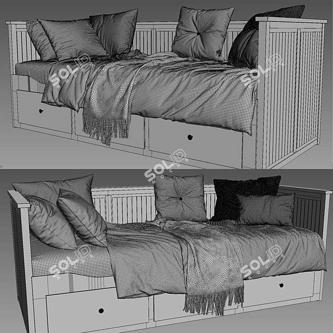 IKEA HEMNES Day Bed - Space-saving and Stylish 3D model image 3