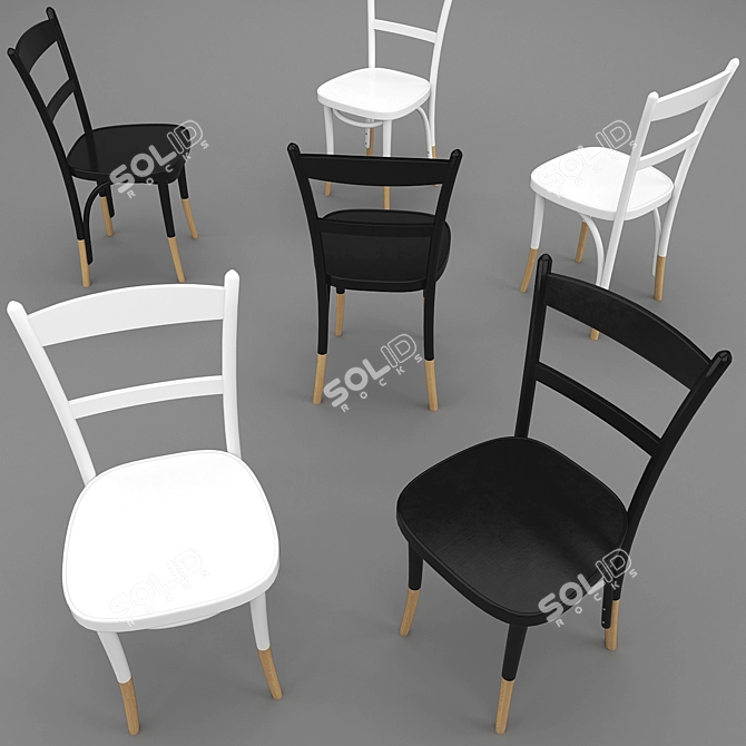 Vienna Chair 11 - Modern Bentwood Chair 3D model image 3