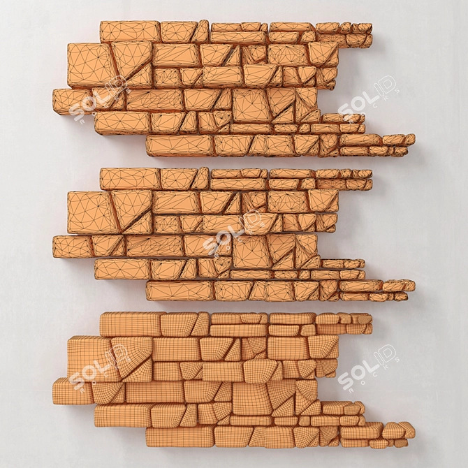 Fragmented Stone Panel: Large Splinters 3D model image 3