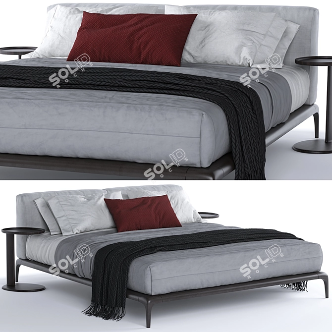 Modern Park Bed - Elegant and Spacious 3D model image 1