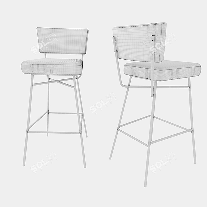 Elegant Artflex Bar Stool 3D model image 3