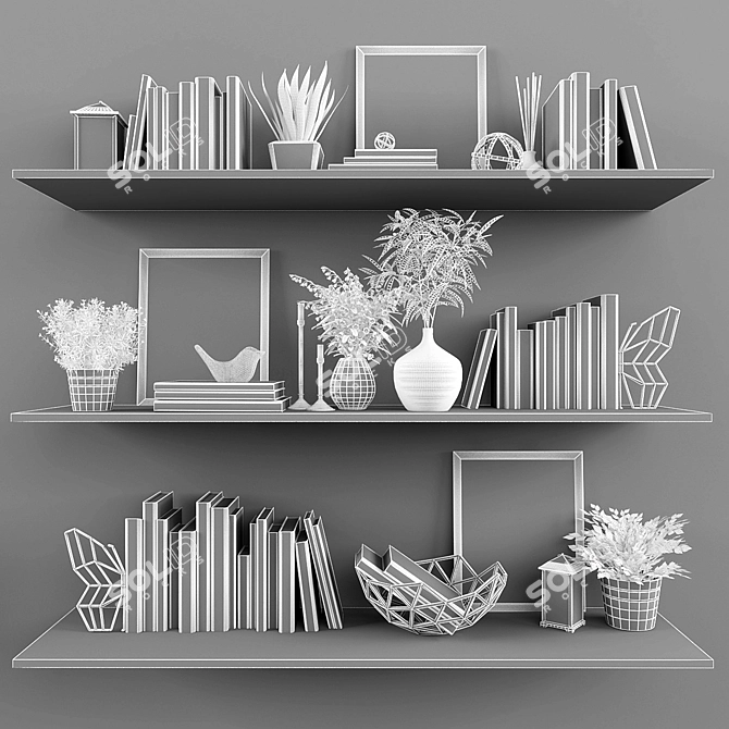 Elegant 40-Piece Decor Set 3D model image 3