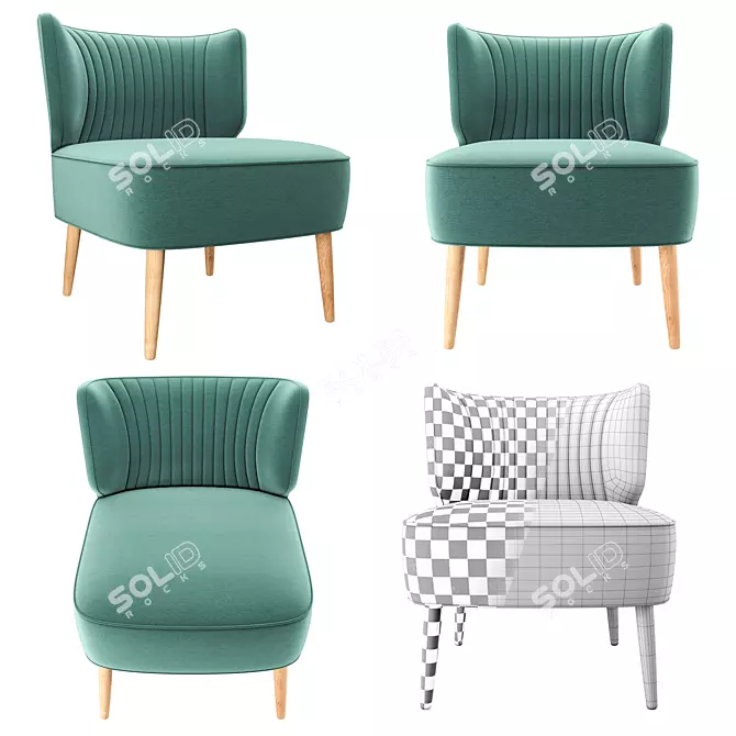 Elegant Cocktail Chair: Stylish and Compact 3D model image 1