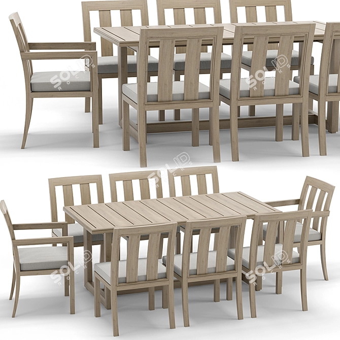 Elegant Outdoor Costa Table-Chair Set 3D model image 1