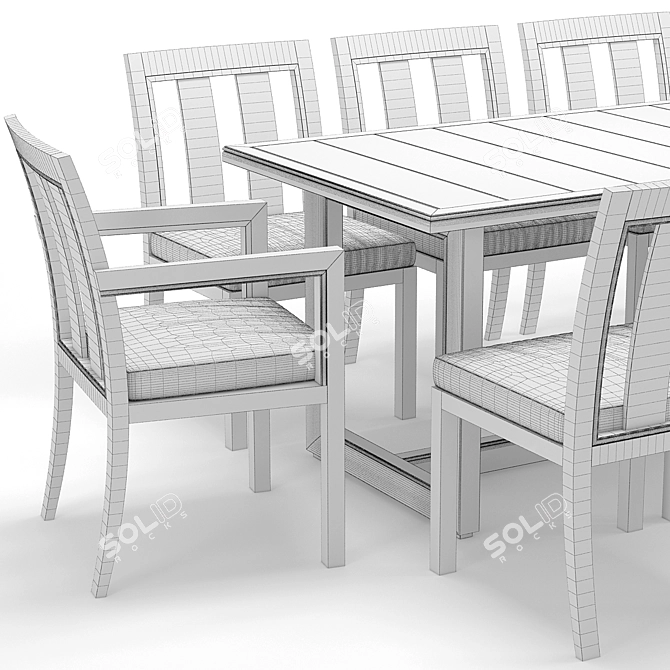 Elegant Outdoor Costa Table-Chair Set 3D model image 3