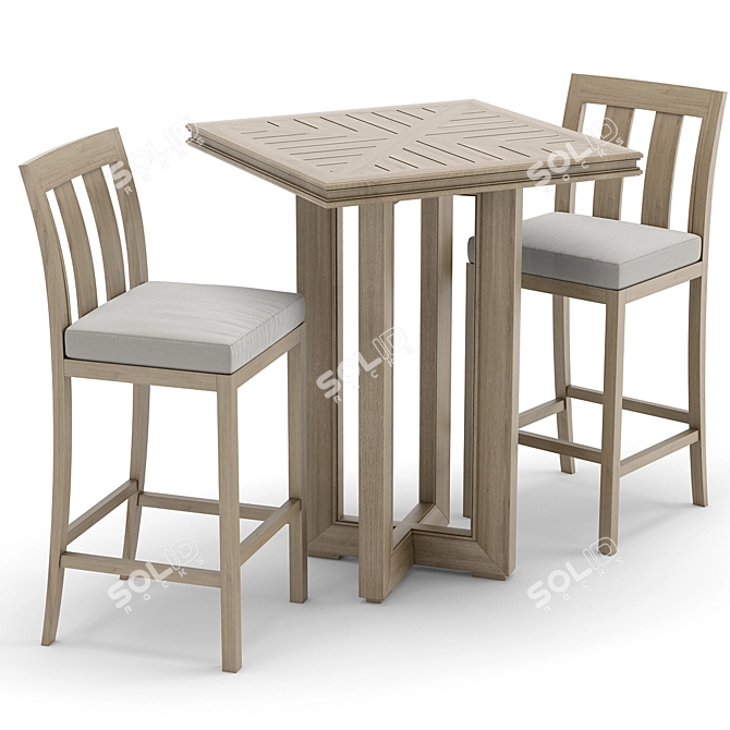 RH Outdoor Costa Bar Set 3D model image 1