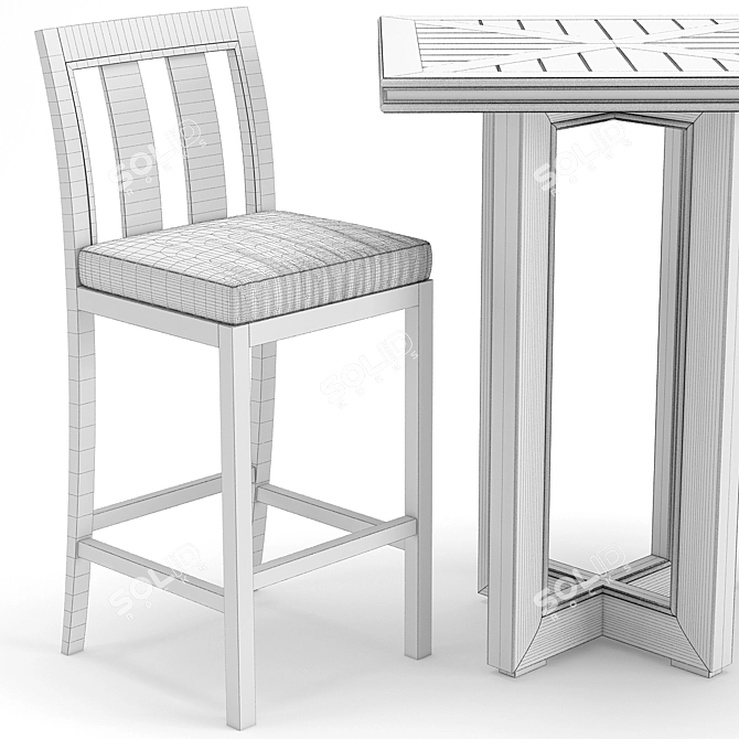 RH Outdoor Costa Bar Set 3D model image 3