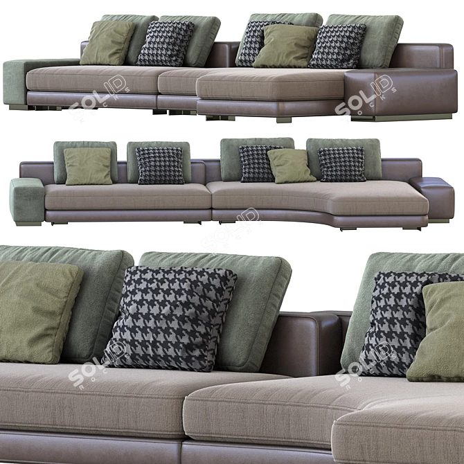 Sleek Minotti Daniels Sofa 02 3D model image 1