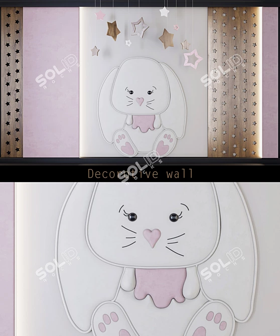 Bunny Wall Panels for Kids 3D model image 1