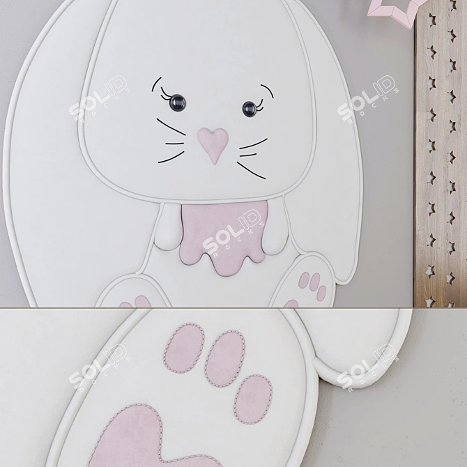 Bunny Wall Panels for Kids 3D model image 2