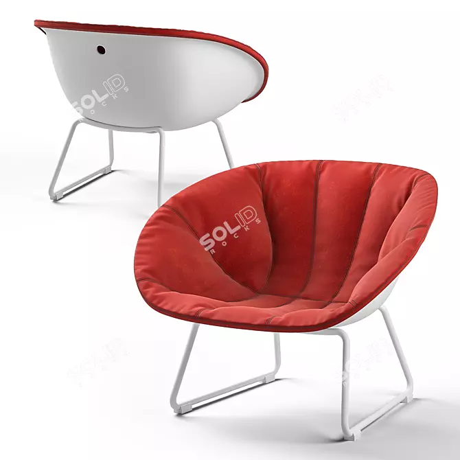 Sleek Gliss Lounge: Customizable Design 3D model image 1