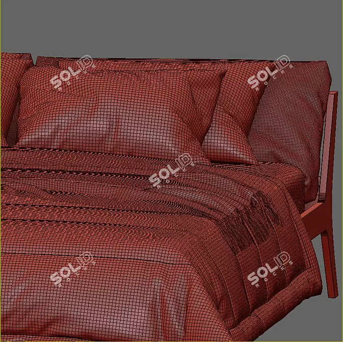 Mellow Bed: Modern Comfort and Style 3D model image 3