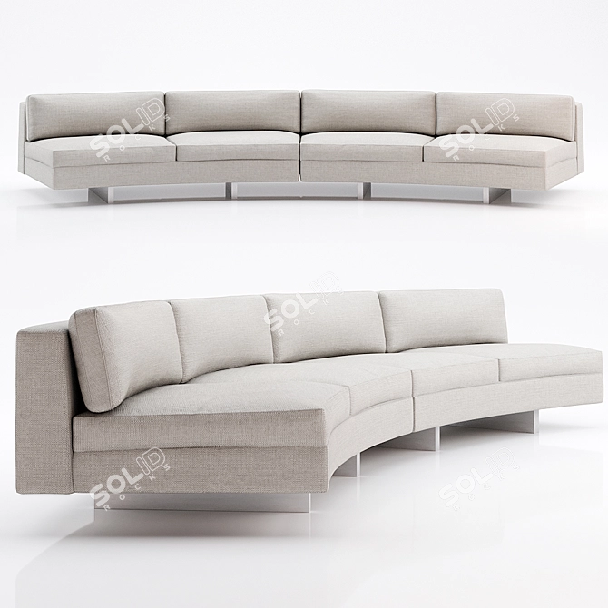 Modular Linen Off the Wall Sofa 3D model image 1