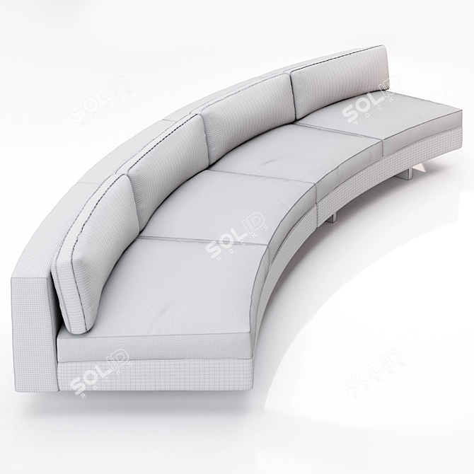 Modular Linen Off the Wall Sofa 3D model image 3