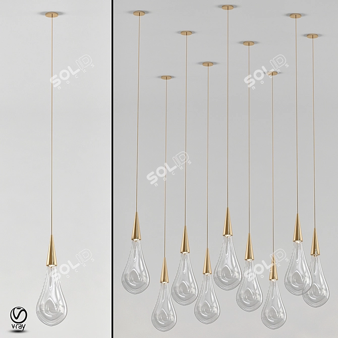 Elegant Pour Chandelier 3D model image 1