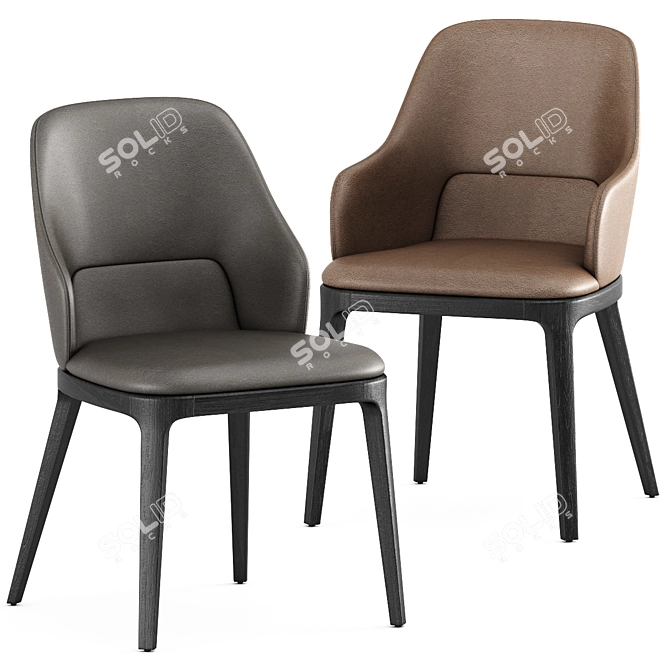 DOA Frag, Leaf Neutra: Stylish Table and Chair Set 3D model image 8