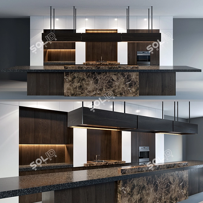 Sleek NOLTE Kitchen 3D model image 1