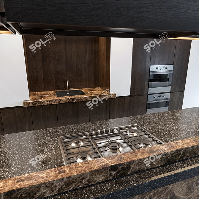 Sleek NOLTE Kitchen 3D model image 3