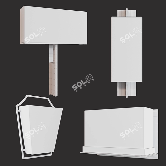 Modern Silhouette Seva Sconce 3D model image 2