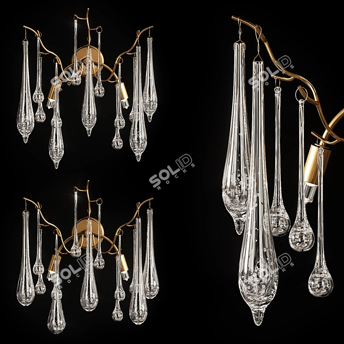 Elegant Drop Hanger Wall Lamp 3D model image 1