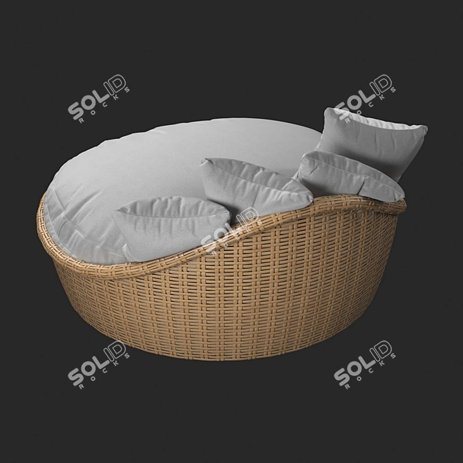 Sunset West Leucadia Wicker Daybed - Stylish Outdoor Lounging 3D model image 2